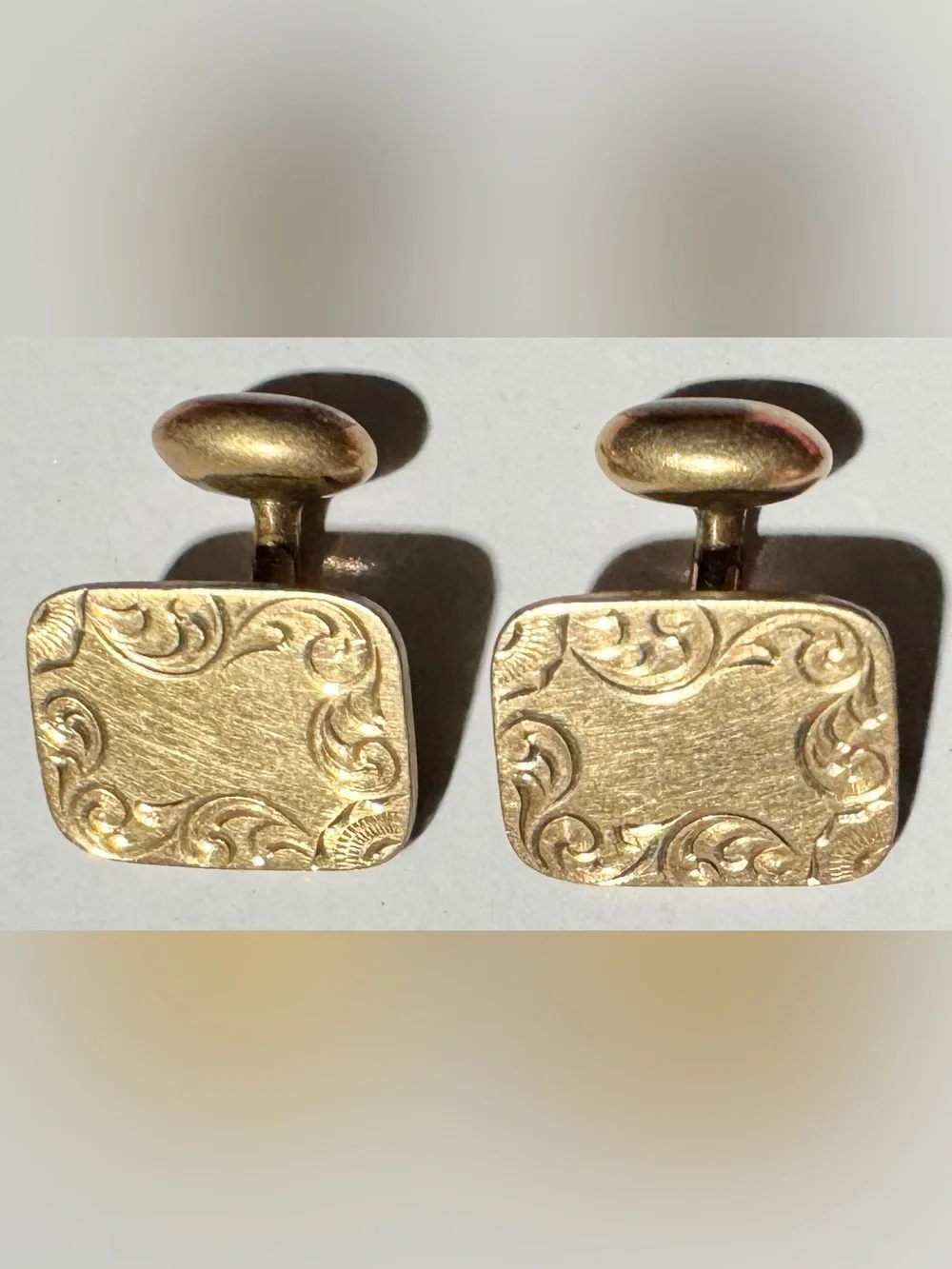 Antique GLPCO Bean-Back Cufflinks – Gold Plate Co., c. 1890–1910